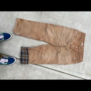 Vintage Y2K Carhartt Plaid Lined Carpenter Work Pants Size 36 by 32